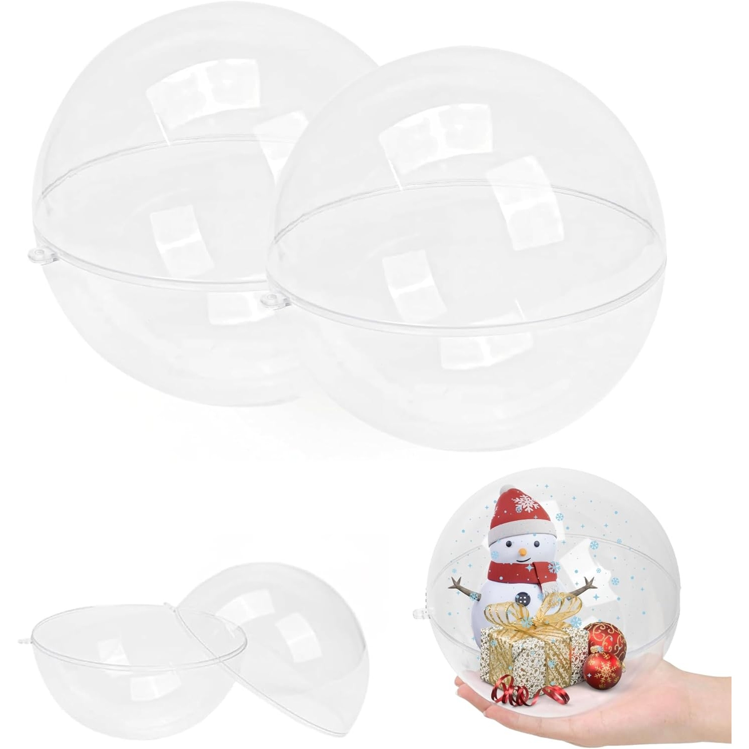 Dome Mold Clear - ลูกบอลใสสำหรับเติมของตกแต่ง, โดมพลาสติกขนาดใหญ่พิเศษสำหรับคริสต์มาสและงานฝีมือ, ทรงกลมขนาดใหญ่, เปลือกพลาสติกขนาดใหญ่สำหรับทำลูกบอลประดับ, ชุดอุปกรณ์งานฝีมือ, ของตกแต่งงานแต่งงานที่บ้าน,