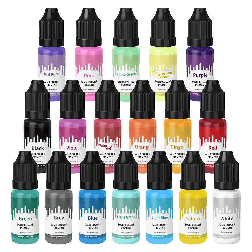 Resin Pigment Set - 18 สี 10ml Macaron สีพาสเทลสีเรซิ่นเม็ดสีผิวมันของเหลวย้อม DIY