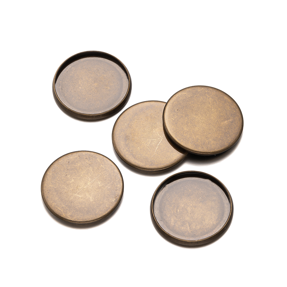 Bezels Set Pendant - 20ชิ้นถาดกลมแบนสีบรอนซ์โบราณขอบถ้วยแบบว่างเปล่าการตั้งค่าสำหรับสร้อยข้อมือสร้อยคอเครื่องประดับการค้นพบทำ DIY