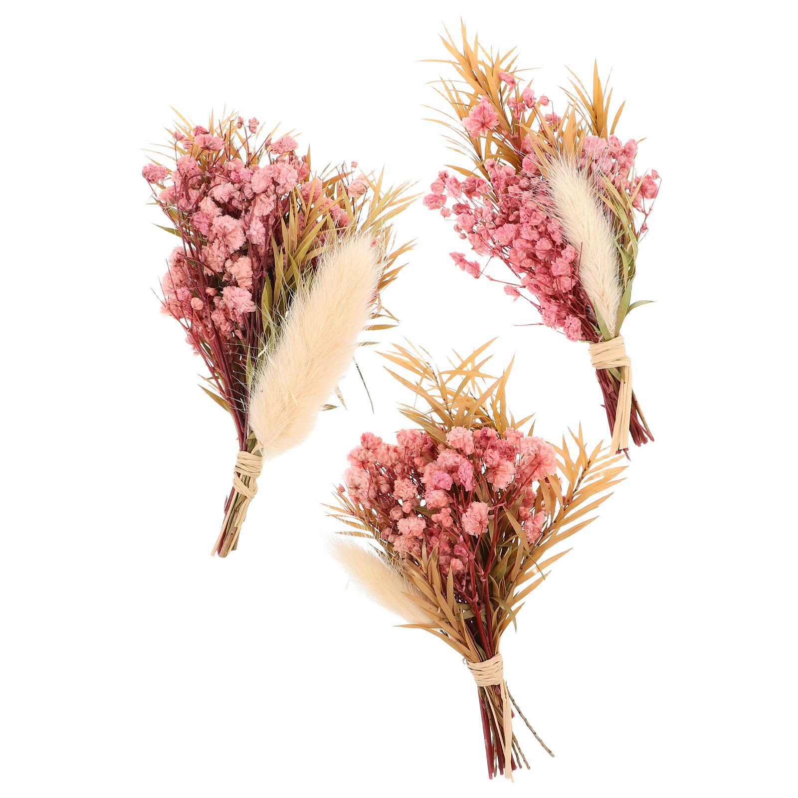 Dried Flower Bulk - ช่อดอกไม้แห้งขนาดเล็ก 3 ชิ้น ชุดดอกไม้แห้งธรรมชาติขนาดเล็ก ตกแต่งแจกัน ของตกแต่งบ้านขนาดกะทัดรัด