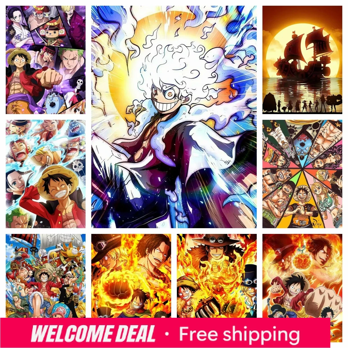 Resin Craft Ideas - 2026 2024 อนิเมะญี่ปุ่นใหม่ วันพีซ ลูฟี่ ภาพวาดเพชร