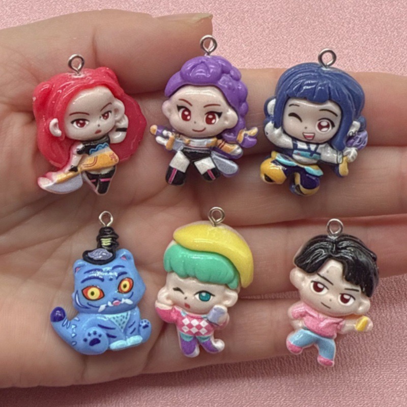 Resin Craft Projects - จี้การ์ตูนเรซิ่น 10 ชิ้น, ต่างหูทำเอง DIY, อุปกรณ์เสริมพวงกุญแจ