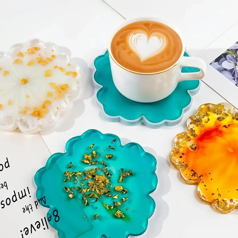 Geode Mold Silicone - แม่พิมพ์ซิลิโคนรูปซากุระ DIY สำหรับทำจานรองแก้วและถาดเสิร์ฟแบบ Geode ปรับแต่งได้ แม่พิมพ์จานศิลปะสำหรับตกแต่งโต๊ะที่บ้าน