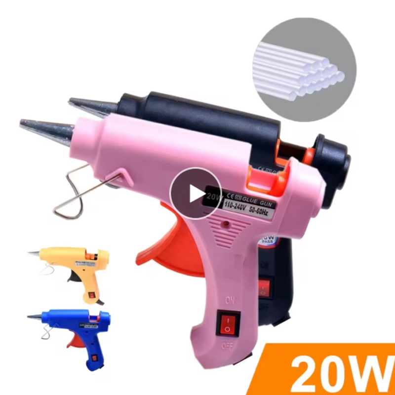 Heat Gun Small - ปืนยิงกาว 20W ปลั๊กแบบ EU พร้อมกาวแท่งยาง 30