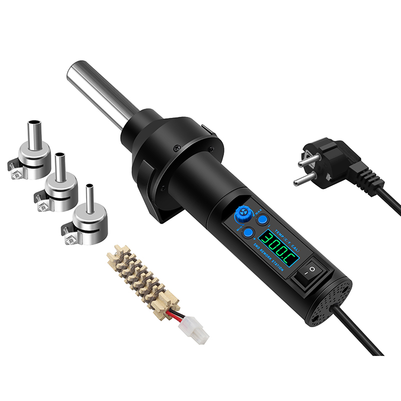 Heat Gun Small - 8032D ปืนความร้อนไฟฟ้าดิจิตอลจอแสดงผลอุณหภูมิปรับเครื่องเป่าผม Hot Air Gun การประสาน