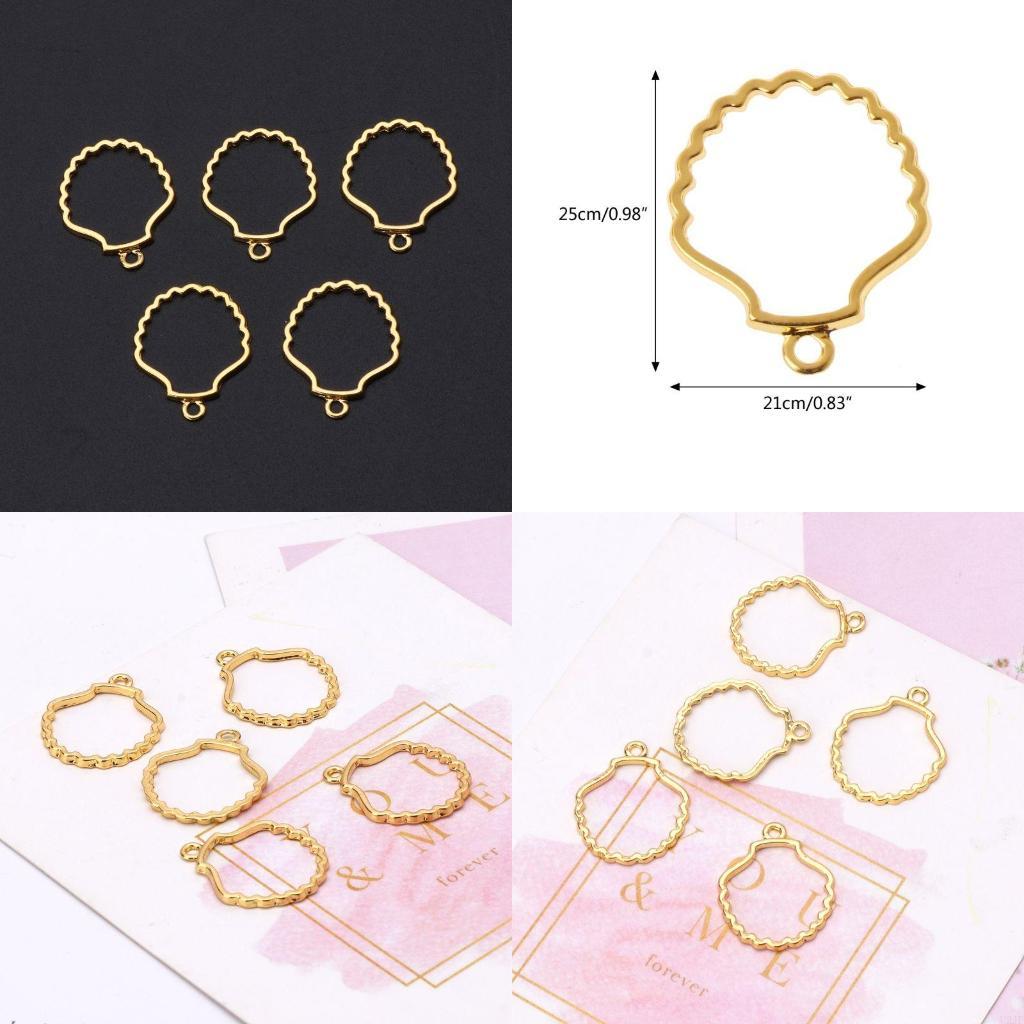 Bezels Set Pendant - 5 ชิ้นสำหรับเปลือกเปล่ากรอบ Hollow เปิด BEZEL Connector