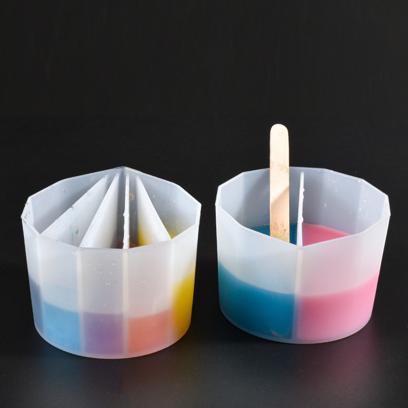 Mixing Cup Silicone - ถ้วยแยกสีสำหรับงานเพ้นท์พื้นผิว 3 ใบ ชุดถ้วยซิลิโคนแบบใช้ซ้ำได้สำหรับงานศิลปะของเหลว งานเพ้นท์อะคริลิค