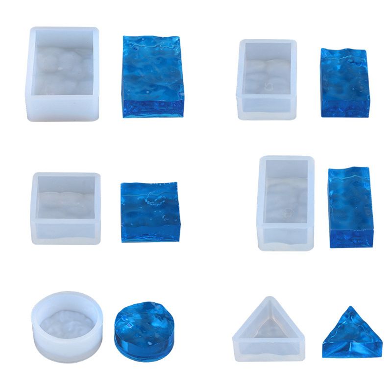 Resin Ocean Wave Mold - ชุดแม่พิมพ์เรซิ่นลายคลื่นทะเล 4 ชิ้น ชุดทำเครื่องประดับอีพ็อกซี่ลายระลอกน้ำ พร้อมแม่พิมพ์ซิลิโคนลายดอกไม้แห้งสำหรับงานหล่อจี้