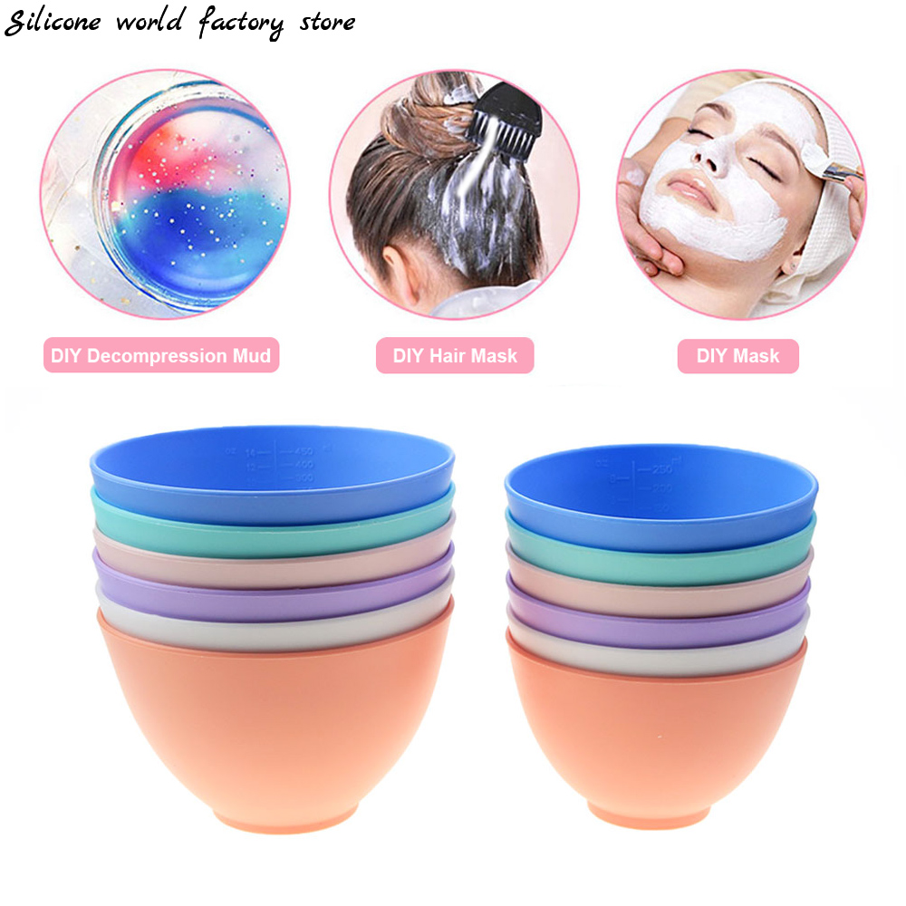 Mixing Cup Silicone - ชามผสมซิลิโคนสำหรับมาสก์หน้า250/450มล. ชามผสมหน้ากากปิดหน้าสำหรับผู้หญิงอุปกรณ์ผสมดูแลผิวหน้าเพื่อความงามแบบ DIY
