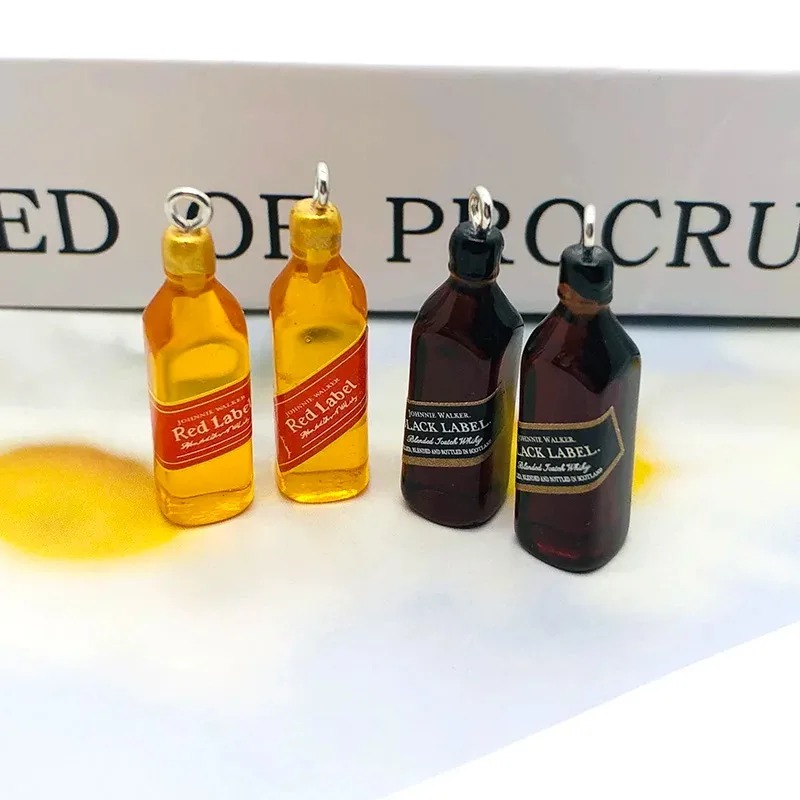 Resin Craft Projects - จี้เรซิ่นรูปขวดไวน์ขนาดเล็ก 10 ชิ้น สำหรับทำต่างหู DIY อุปกรณ์เสริมจี้ขนาดเล็กสำหรับพวงกุญแจ