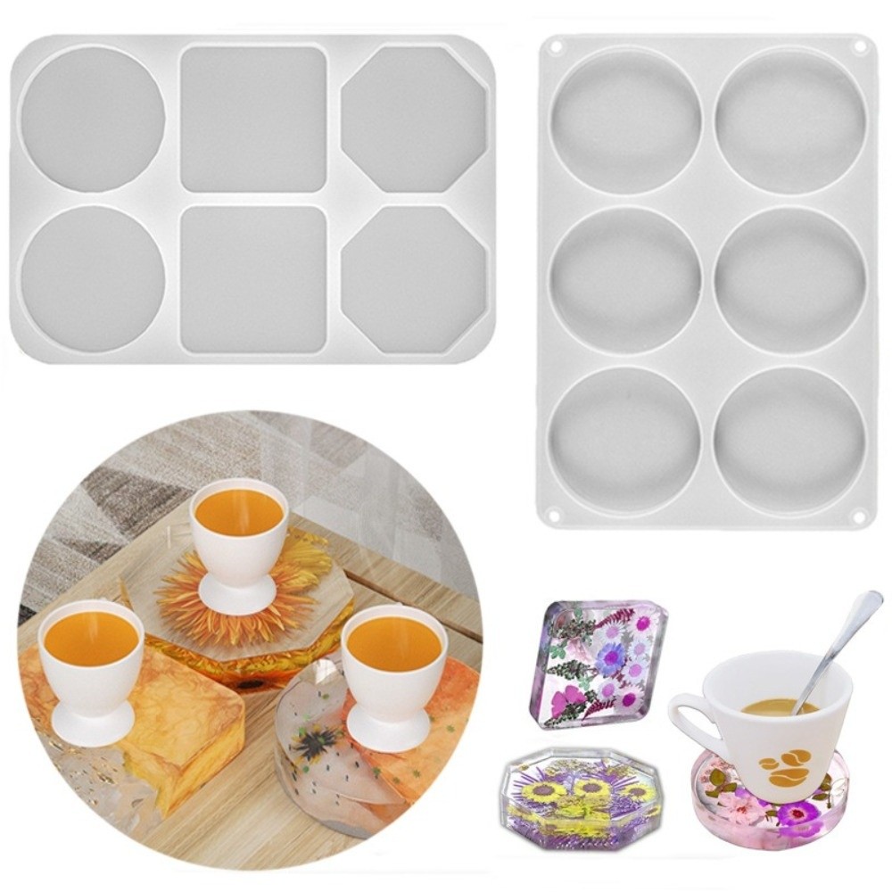 Resin Craft For Beginners - แม่พิมพ์ซิลิโคนสำหรับทำจานรองแก้ว ใช้งานง่าย สร้างสรรค์ รูปทรงเรขาคณิต ทำมือ แม่พิมพ์เรซิ่นอีพ็อกซี่