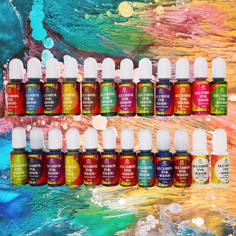 Resin Dye Alcohol - 24 สี 10ml Art หมึกแอลกอฮอล์เรซิ่น Pigment