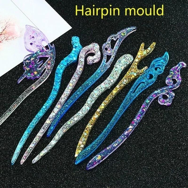 Resin Craft Material - แม่พิมพ์ซิลิโคนใสแบบใหม่สำหรับทำเครื่องประดับผมเรซิ่น DIY แม่พิมพ์เรซิ่นอีพ็อกซี่สำหรับตกแต่งผมผู้หญิง