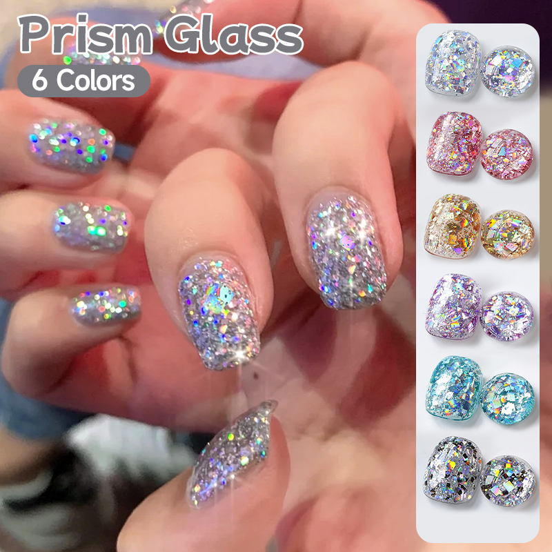 Resin Glitter Pack - ชุดทำเล็บเจลกลิตเตอร์ UR SUGAR 6 ชิ้น สีเงินวิบวับ