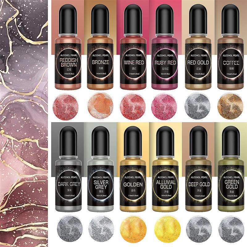 Resin Dye Alcohol - 10Ml อีพ็อกซี่เรซิ่น Pigment Liquid หมึกแอลกอฮอล์ Diffusion
