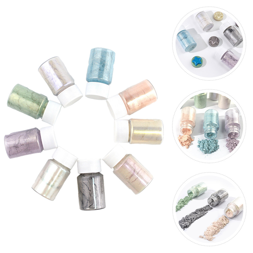 Resin Pigment Set - ชุดผงสีไมก้าคุณภาพสูง 9 ชิ้น ปลอดภัยสำหรับทำบาธบอมบ์ สบู่ ศิลปะตกแต่งเล็บ