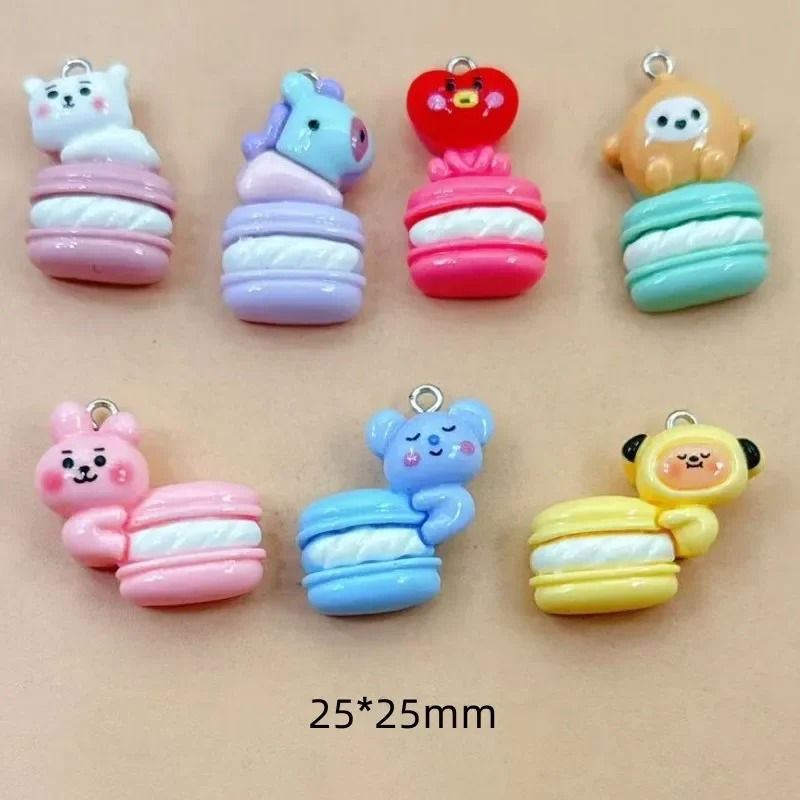 Resin Craft Material - ชาร์มเรซิ่นลายการ์ตูนแบบคละ 10 ชิ้น จี้ตกแต่งขนาดเล็ก สำหรับทำต่างหู สร้อยคอ