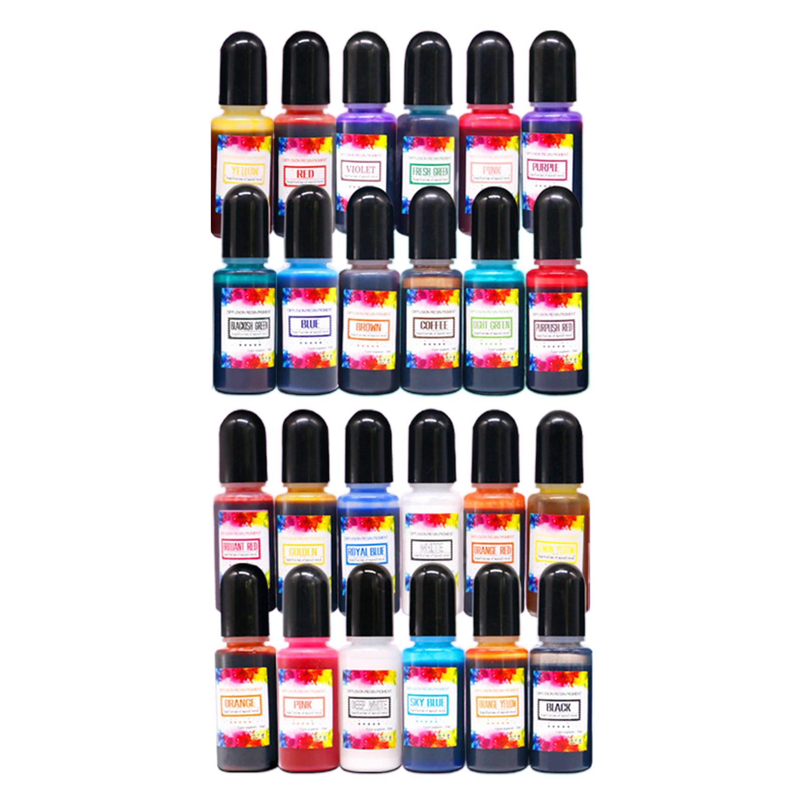 หมึกแอลกอฮอล์ 24 ชิ้น สีผสมเรซ - Resin Dye Alcohol บทวิจารณ์และราคา