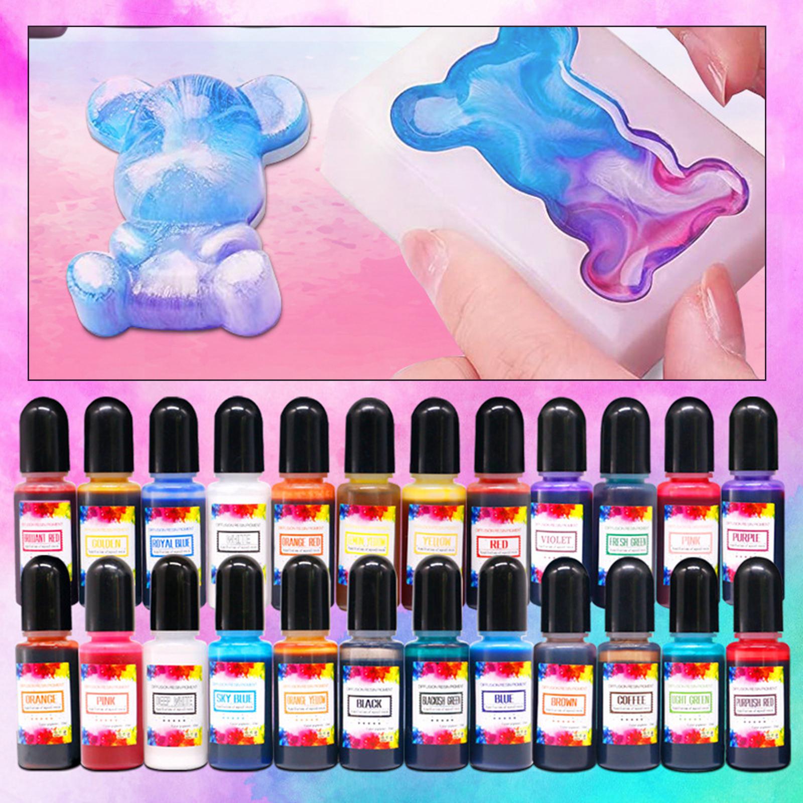 หมึกแอลกอฮอล์ 24 ชิ้น สีผสมเรซ - Resin Dye Alcohol บทวิจารณ์และราคา