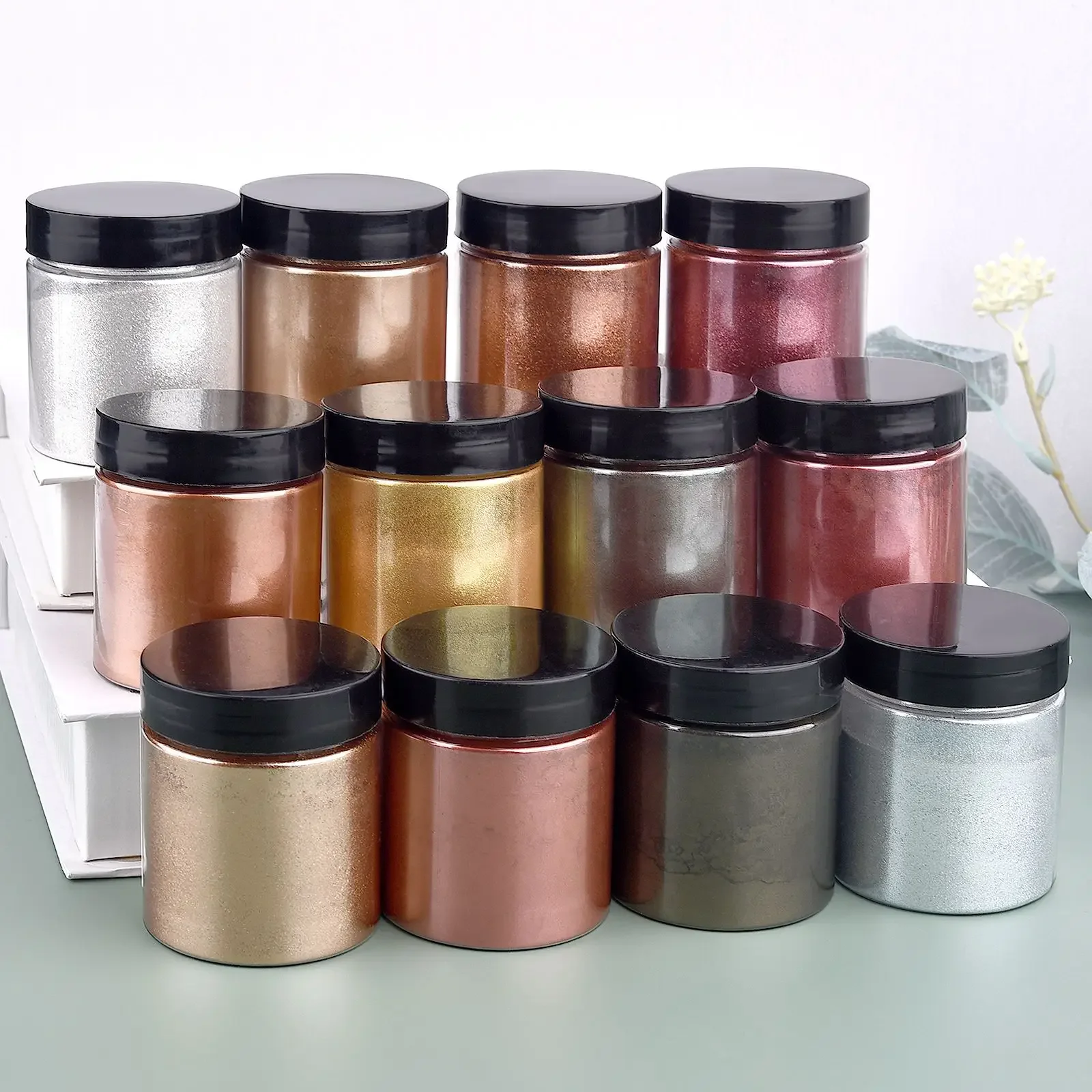 ผงกลิตเตอร์เมทัลลิก 50 กรัม/ขว - Resin Pigment Set บทวิจารณ์และราคา