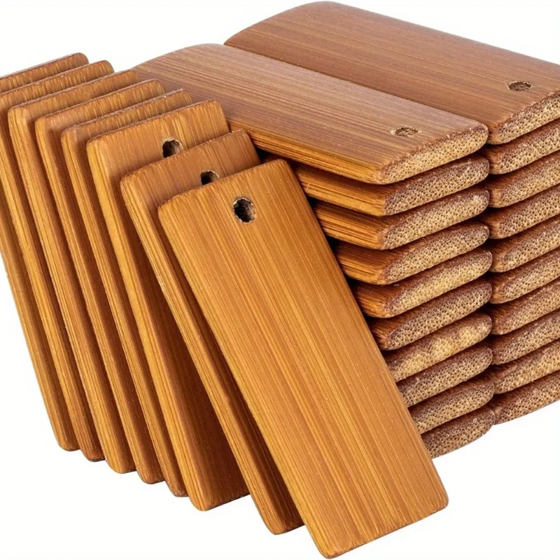 แท็กไม้ไผ่ธรรมชาติ 100 ชิ้น ขน - Wood Ring Blank บทวิจารณ์และราคา