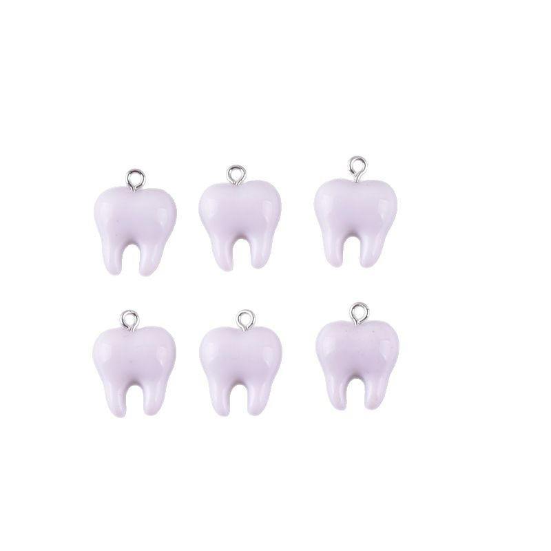 จี้เรซิ่นรูปฟันสีขาวน่ารัก 10  - Resin Craft Projects บทวิจารณ์และราคา