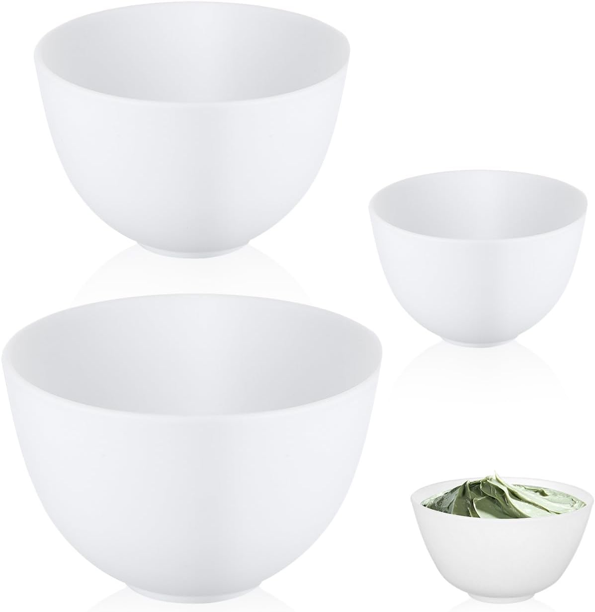 ชุดชามซิลิโคนสีขาว 3 ชิ้น/ชุด  - Mixing Cup Silicone บทวิจารณ์และราคา