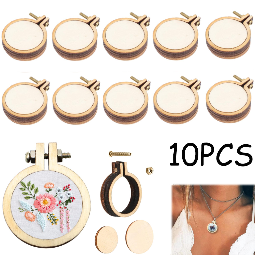 10 ชิ้น/เซ็ตไม้มินิเย็บปักถักร - Wood Ring Blank บทวิจารณ์และราคา