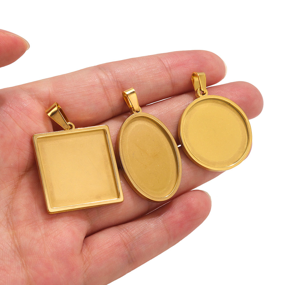 5ชิ้นถาดสแตนเลสสำหรับวางเครื่อ - Bezels Set Pendant บทวิจารณ์และราคา