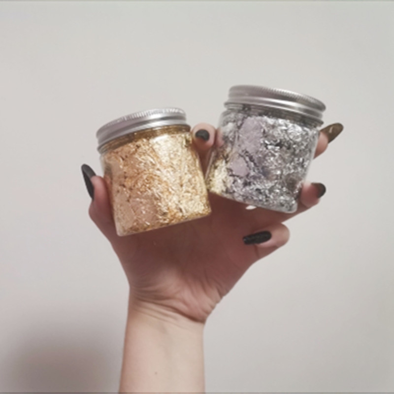 เลียนแบบทองคำสีกุหลาบเงินทองแด - Gold Foil Flakes บทวิจารณ์และราคา