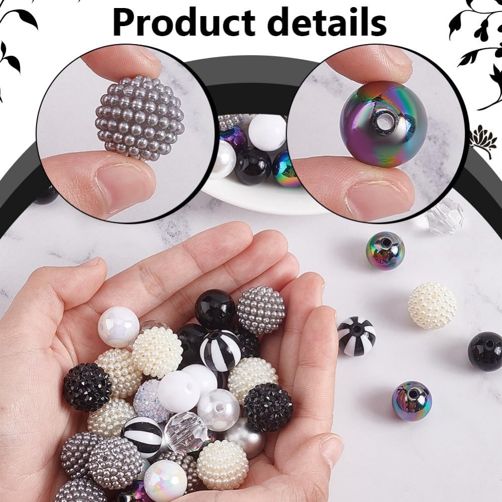106pcs Chunky ลูกปัด 12 รูปแบบ - Crafting Resin บทวิจารณ์และราคา