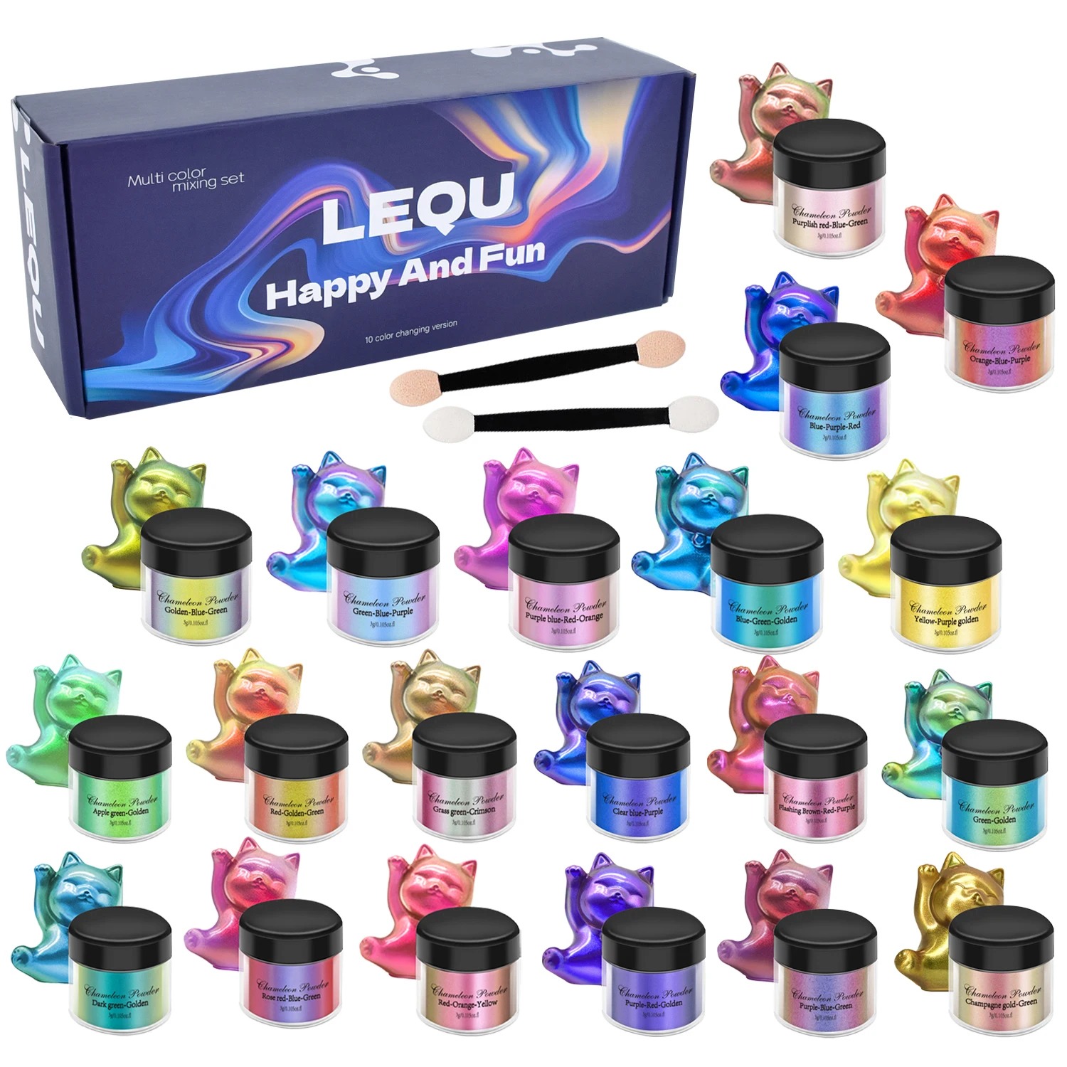 ชุดผงโครเมียมสีชมพูเปลี่ยนสีสำ - Resin Pigment Set บทวิจารณ์และราคา