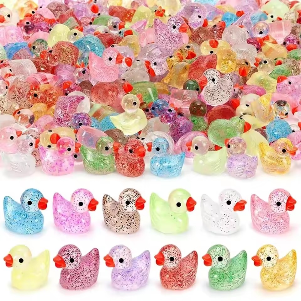 จี้รูปเป็ดน้อยสีชมพูวิบวับน่าร - Resin Craft Material บทวิจารณ์และราคา