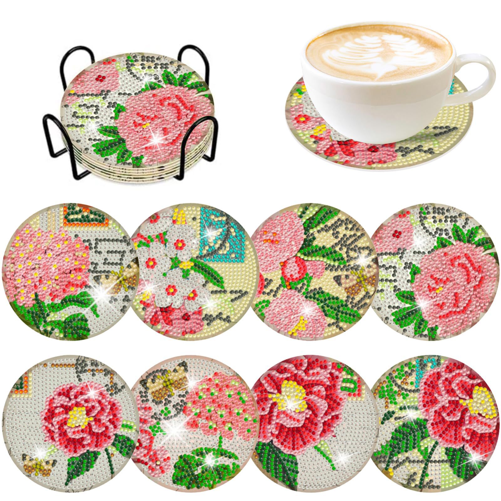 Ruopoty ที่รองแก้วภาพเพชร8ชิ้น - Resin Craft For Beginners บทวิจารณ์และราคา