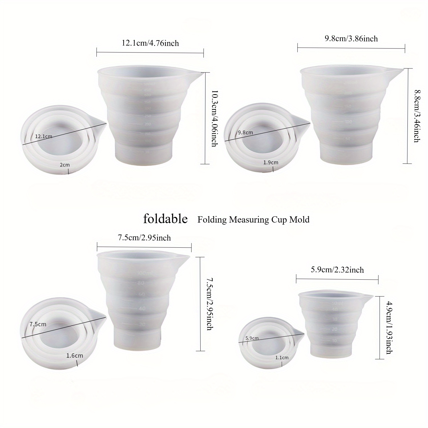 ถ้วยตวงซิลิโคนพับได้ขนาด 50-50 - Mixing Cup Silicone บทวิจารณ์และราคา