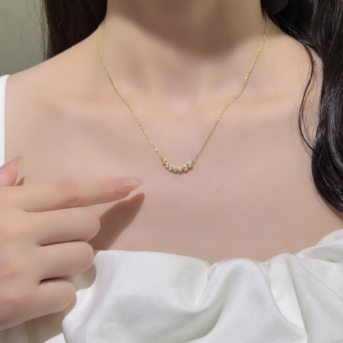 สร้อยคอจี้โมอิสซาไนต์ทรงกลมแบบ - Bezels Set Pendant บทวิจารณ์และราคา
