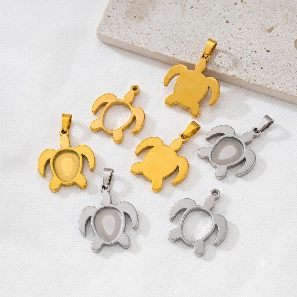 5 ชิ้น/ชุด ฐานจี้รูปเต่าทำจากส - Bezels Set Pendant บทวิจารณ์และราคา
