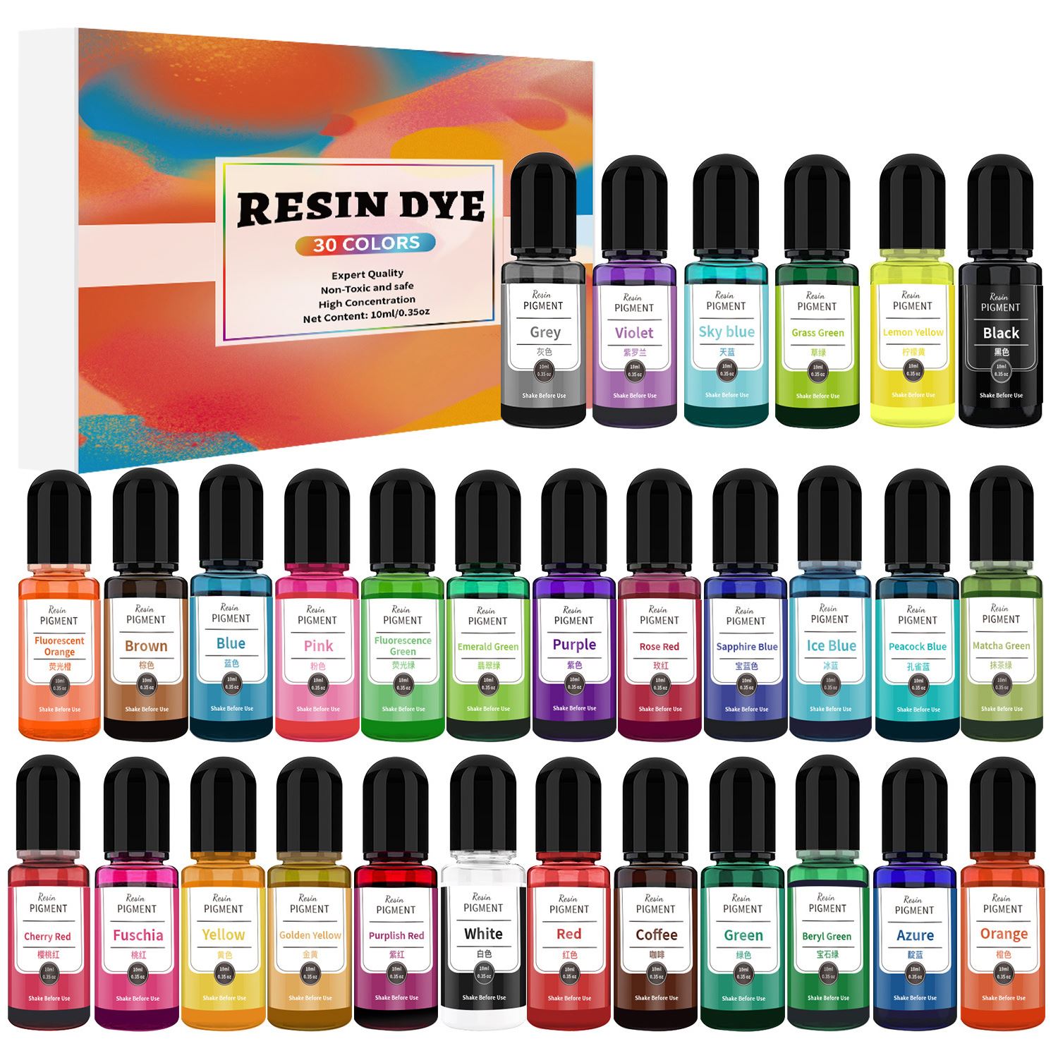 24/30 สีชุด 10ml อีพ็อกซี่เรซิ - Resin Dye Alcohol บทวิจารณ์และราคา