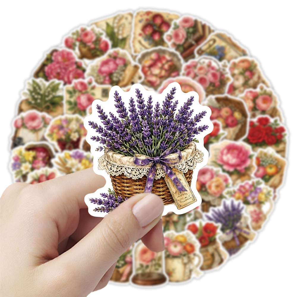 50 ชิ้น สติกเกอร์ลายดอกไม้สไตล - Dried Flower Bulk บทวิจารณ์และราคา